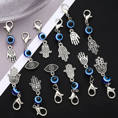 Evil Eye and Hamsa Enamel Pendant Charms