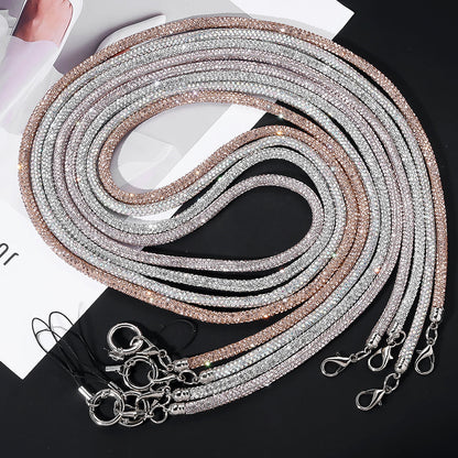 1PC 70cm Rhinestone Detachable Phone Lanyard