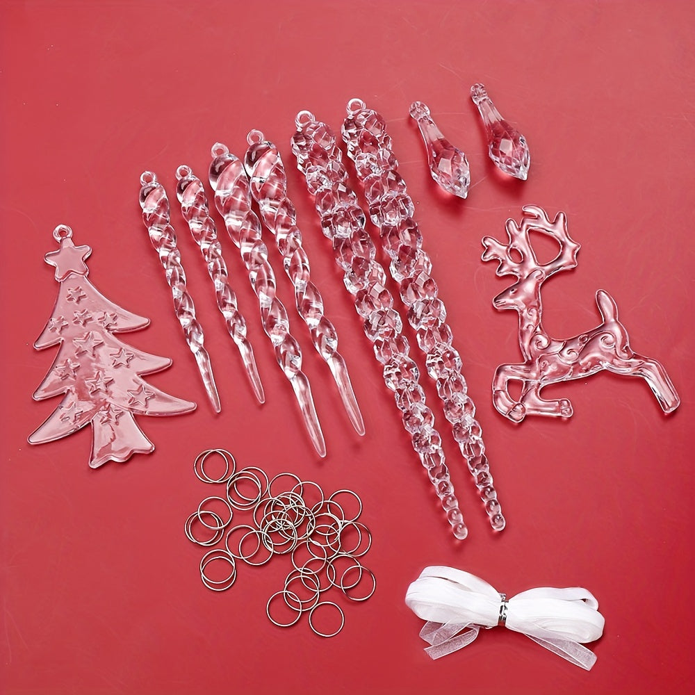 Christmas Snowflake Fawn Acrylic Beads Set