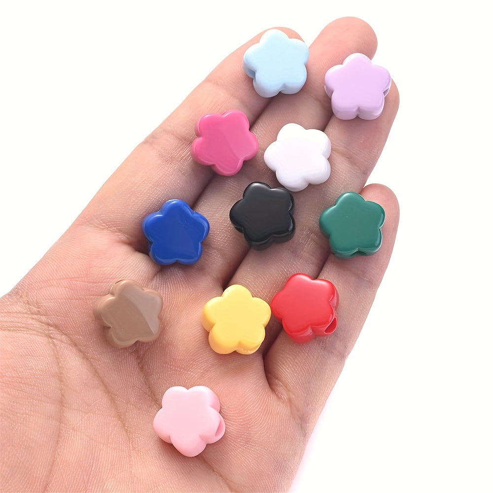 30PCS 14×15mm Multicolor Plum Blossom Acrylic Bead Set