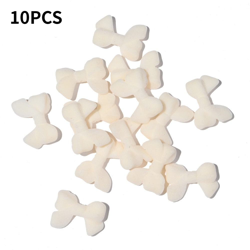 Flocked Bow Resin Beads