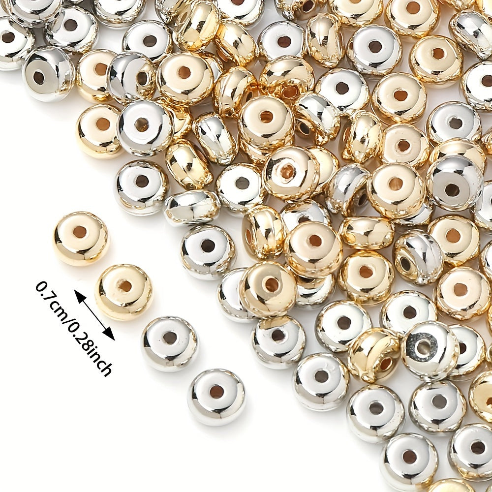 100PCS 7mm Bright Round CCB Spacer Bead Set