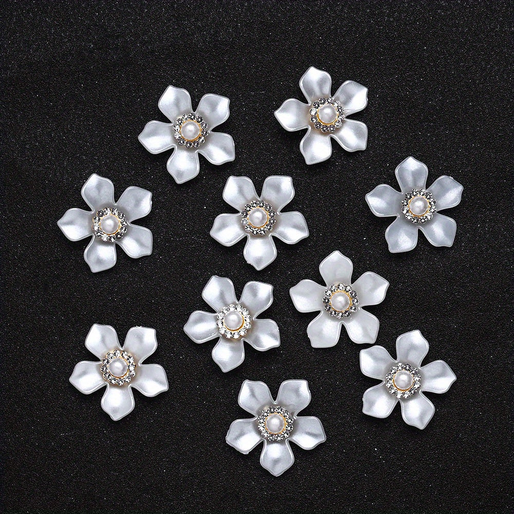 White Acrylic Petal Patch Beads