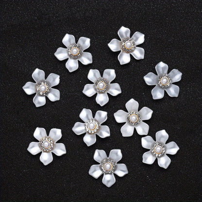 White Acrylic Petal Patch Beads