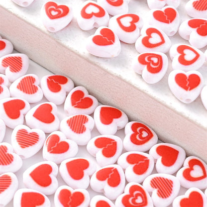 Red Heart Acrylic Beads