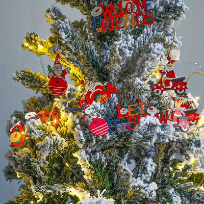 Wooden Merry Christmas Decorative Pendant