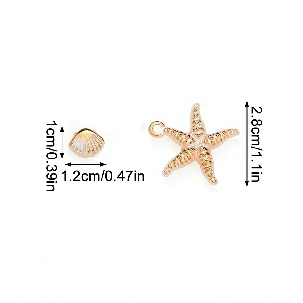 Boho Acrylic Ocean Golden Edge Starfish Turtle Charms