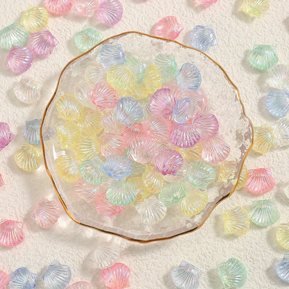 Clear Shell Shape Acrylic Beads