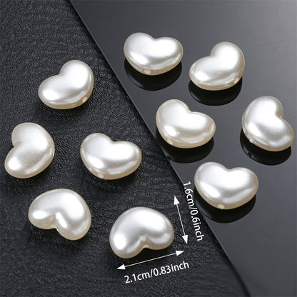 10PCS 16×21mm White Heart Acrylic Bead Set