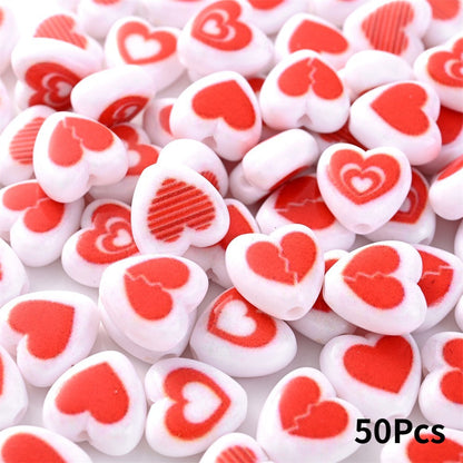 Red Heart Acrylic Beads