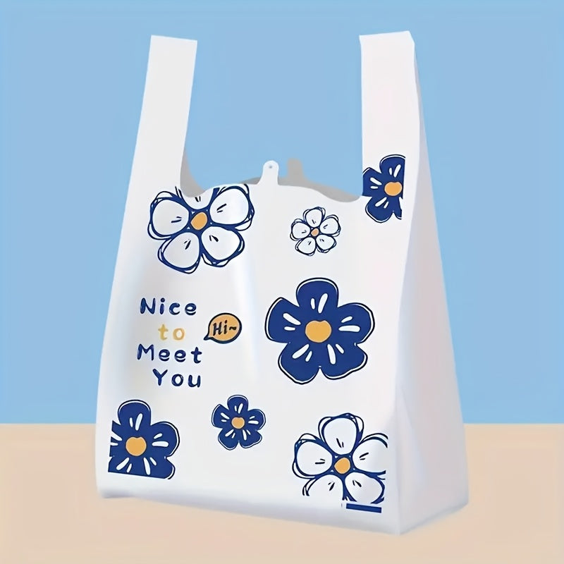 50-Piece Floral Plastic Gift & Storage Bags