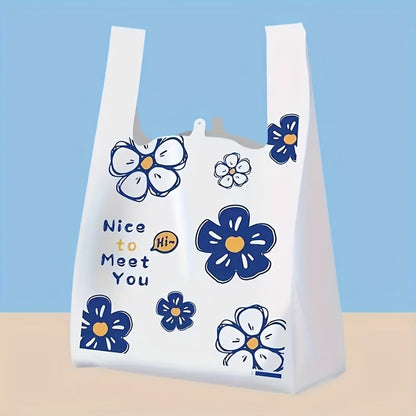 50-Piece Floral Plastic Gift & Storage Bags