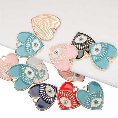 Evil Eye Heart Pendants Charms