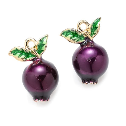 2PCS Fruit Series Alloy Pendant Set