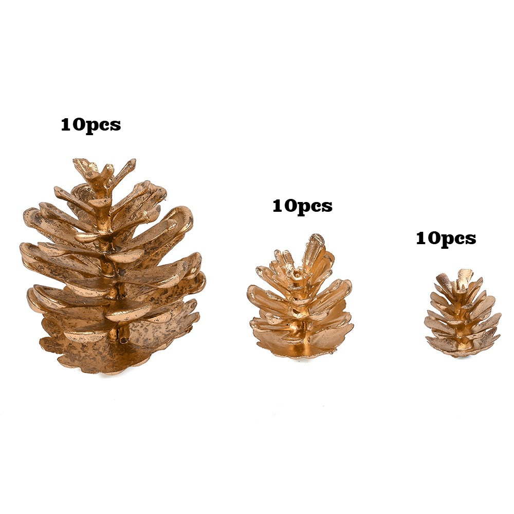Golden Christmas Pine Cone Ornaments