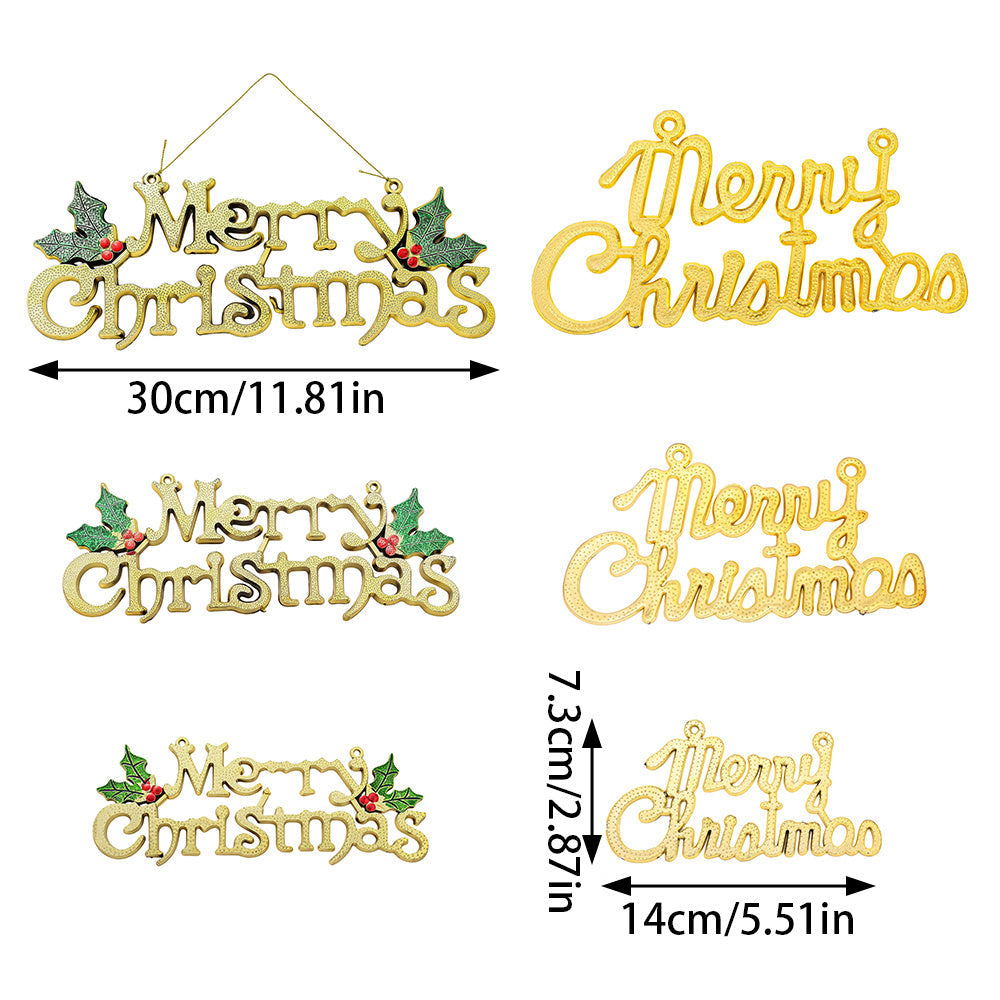 Golden Merry Christmas Letter Pendants