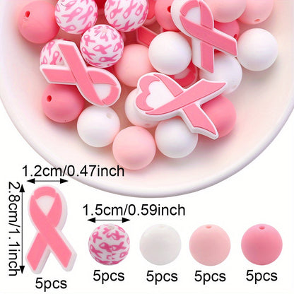 Ribbon Shape Silicone Beads Set