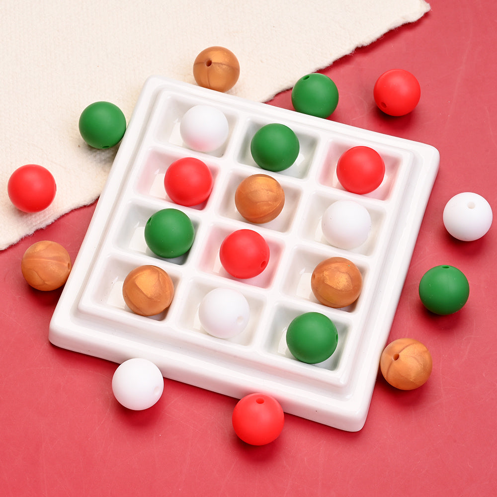 Christmas Silicone Round Beads