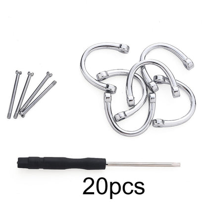 20PCS D-Shape Detachable Keychain Buckle Set with Screwdriver