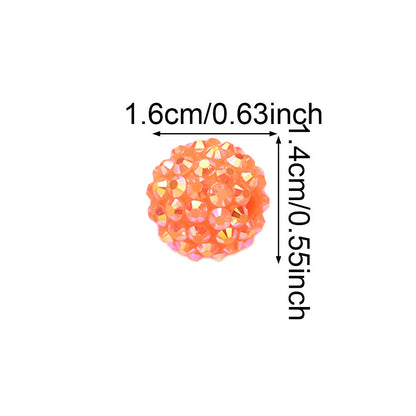 10pcs/set 16mm Random Resin Bayberry Ball Rhinestone Beads
