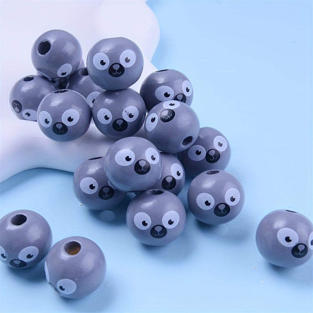 Animal Pattern Wooden Beads