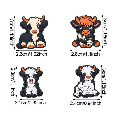 4PCS Farm Animal Silicone Bead Set