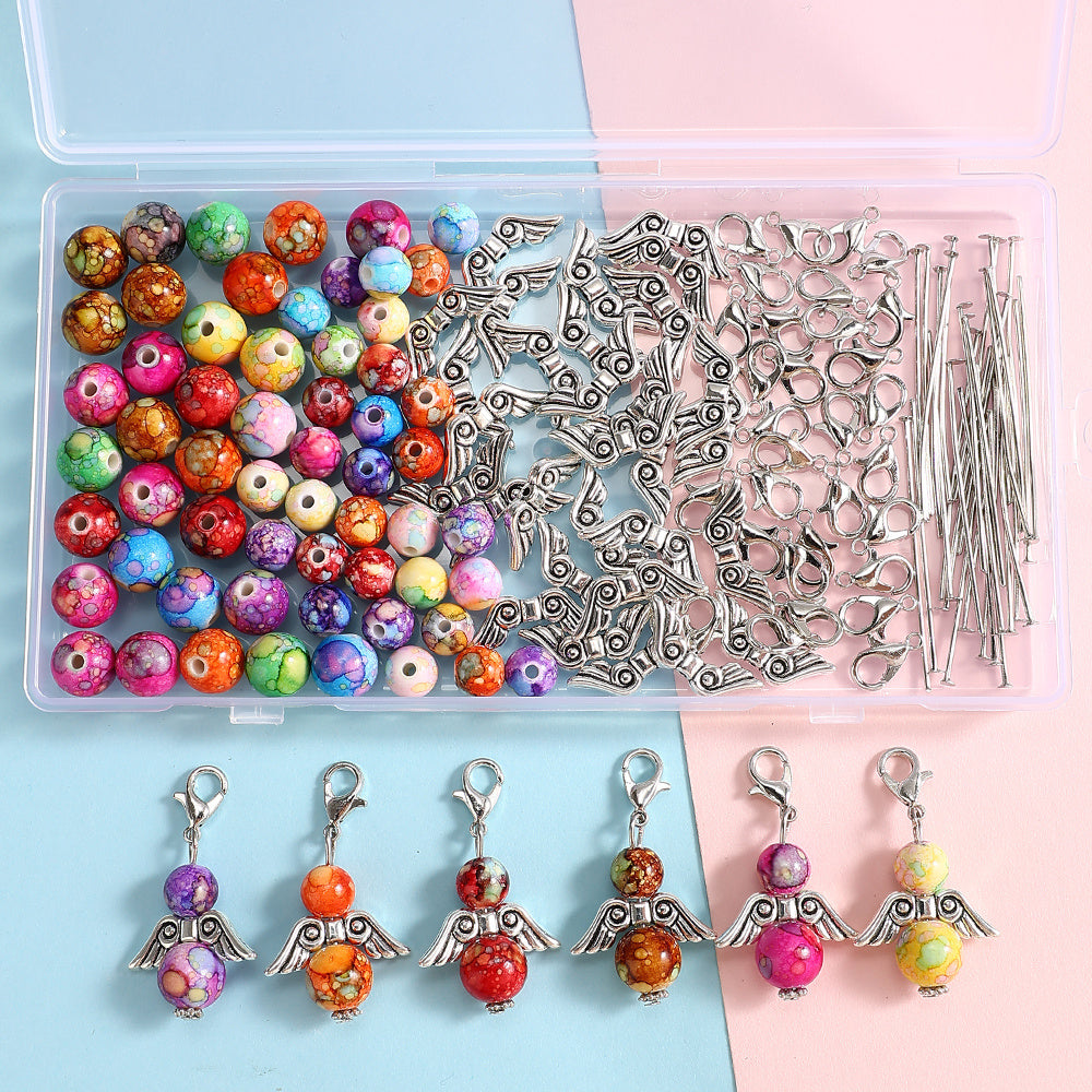 Retro Acrylic Round Bead Set with Tool Accessories
