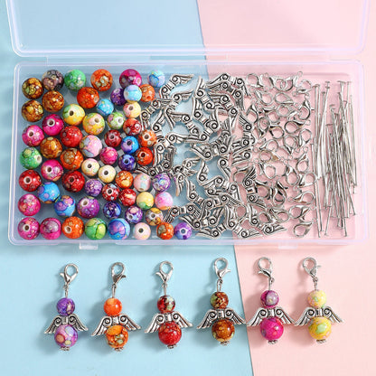 Retro Acrylic Round Bead Set with Tool Accessories