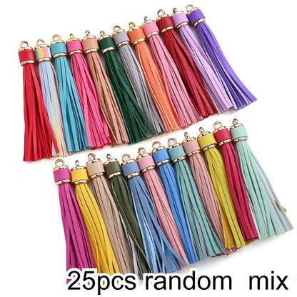 11 cm Rainbow PU Leather Tassel Charm Set