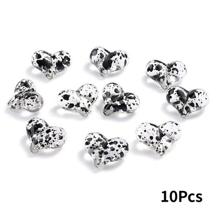 Starry Sky Heart Acrylic Beads