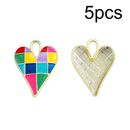 Alloy Enamel Big Heart Charms