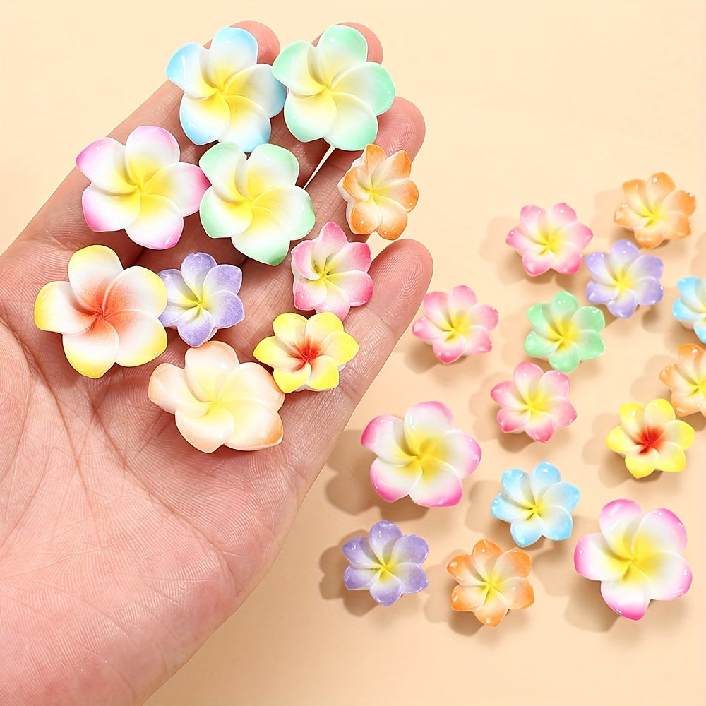 20PCS 20/24mm Frangipani Hawaiian Flower Resin Embellishments