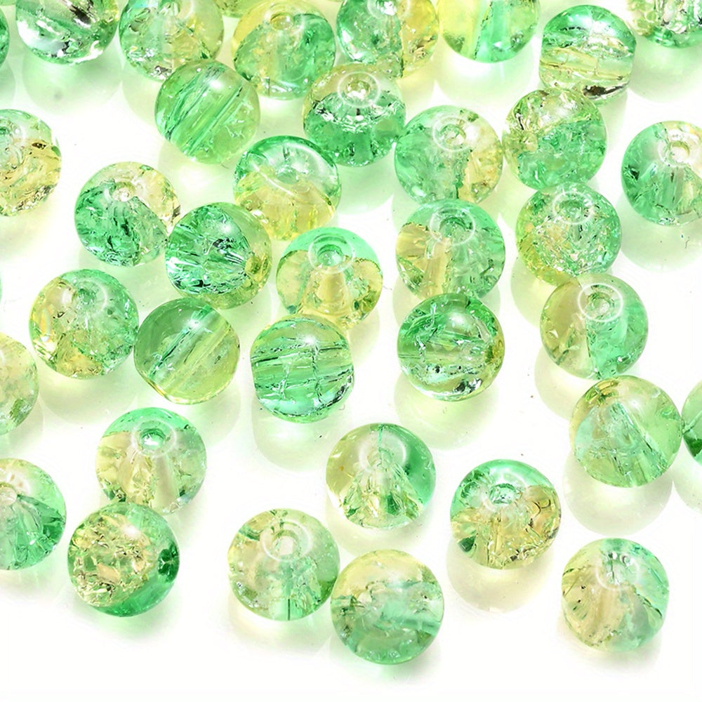 100PCS 8mm Gradient Glazed Flower Bead Set