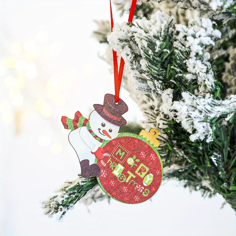 Wooden Merry Christmas Decorative Pendant