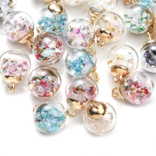 Irregular Gravel Glass Pendant Charms