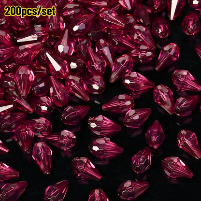 Faceted Waterdrop Acrylic Beads