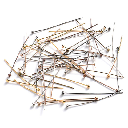 200-Piece 16-50 mm Flat Head Jewelry Head Pins