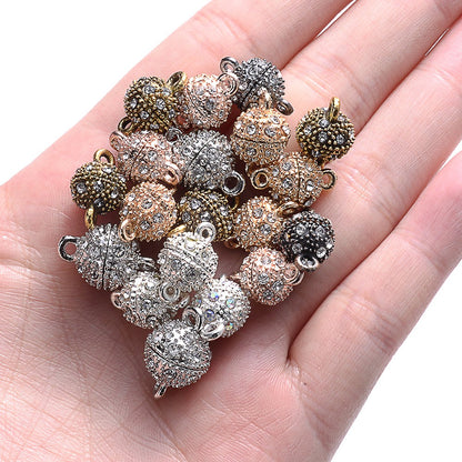 5 Pairs 14×8mm Rhinestone Magnetic Jewelry Clasps