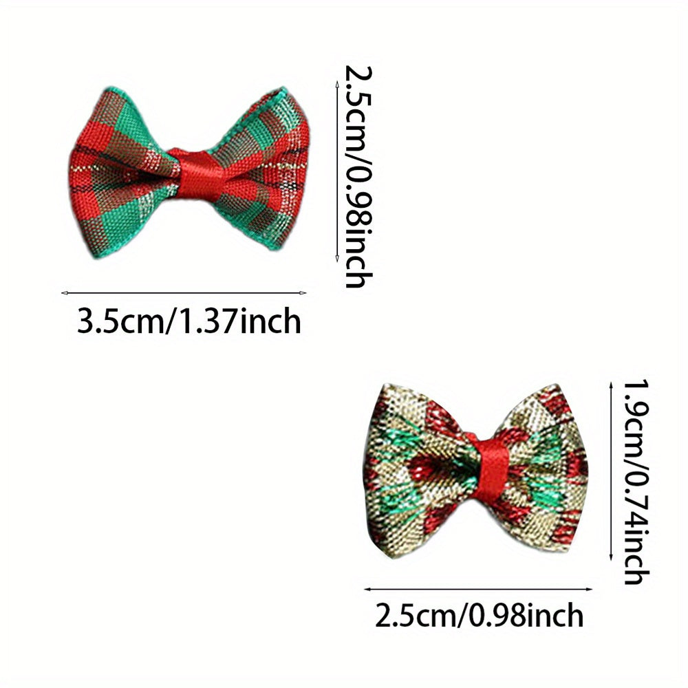 Christmas Gold Threaded Ripple Bow Embellishments