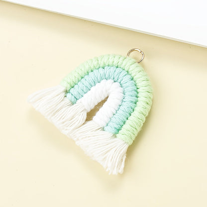 2PCS 33×39mm Rainbow Tassel Pendant Set