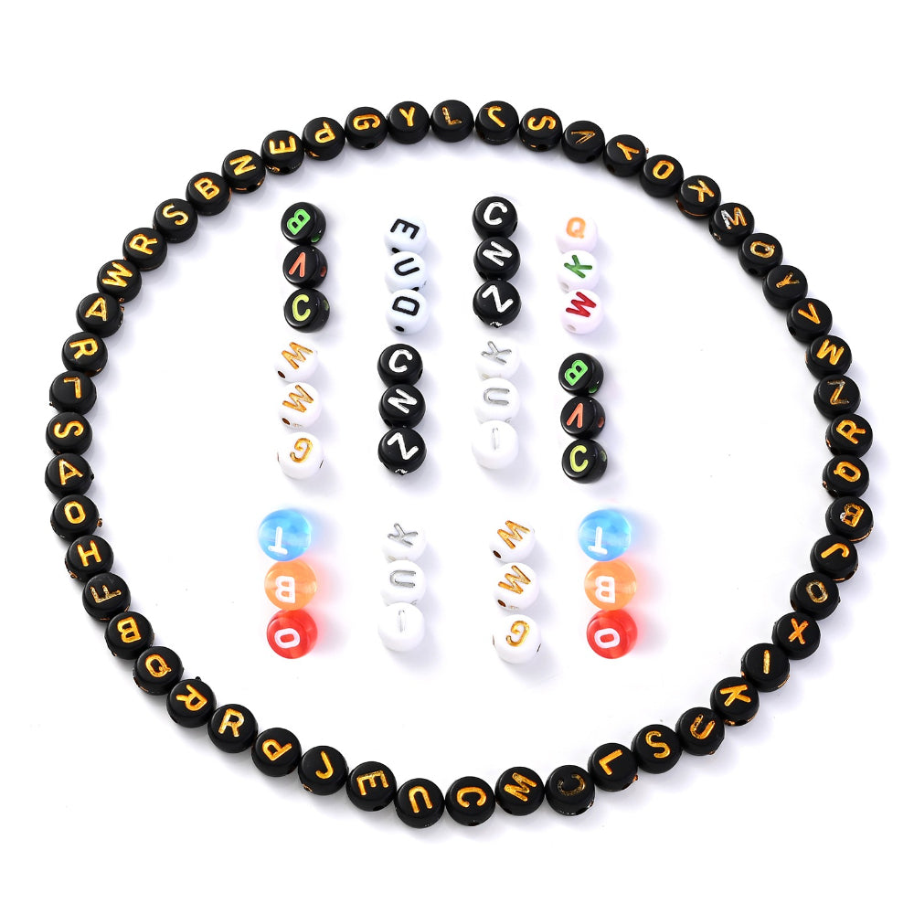 1000/1400PCS A-Z Mixed Color Acrylic Letter Bead Set