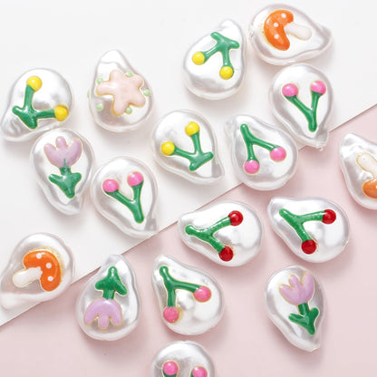 10PCS Water Drop Double-Sided Imitation Pearl Bead Set