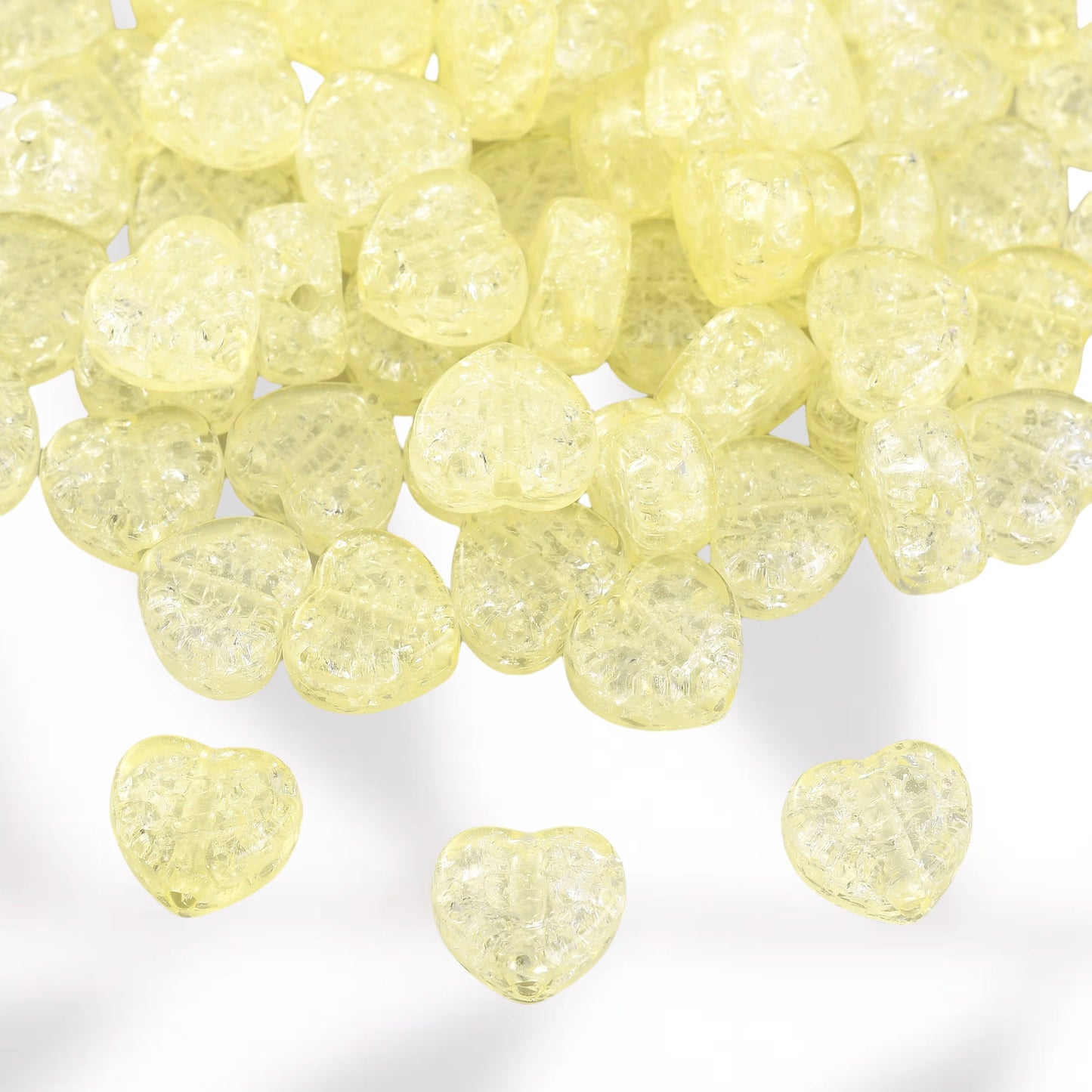 Acrylic Heart-Shaped Spacer Beads