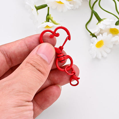 Heart Keychain Buckles with Mini Lobster Clasps