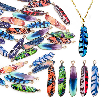 Bohemian Feather Alloy Pendant Charms