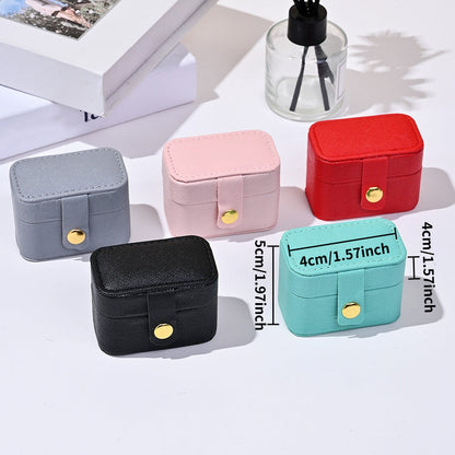 6.5x5x4 cm Portable Faux Leather Jewelry Storage Box