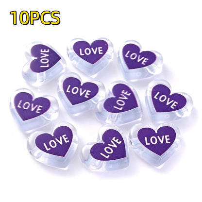 Clear Double Heart Acrylic Beads