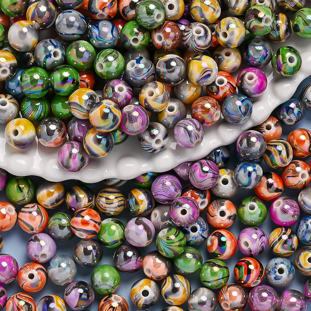 AB Bright Watermark Acrylic Beads