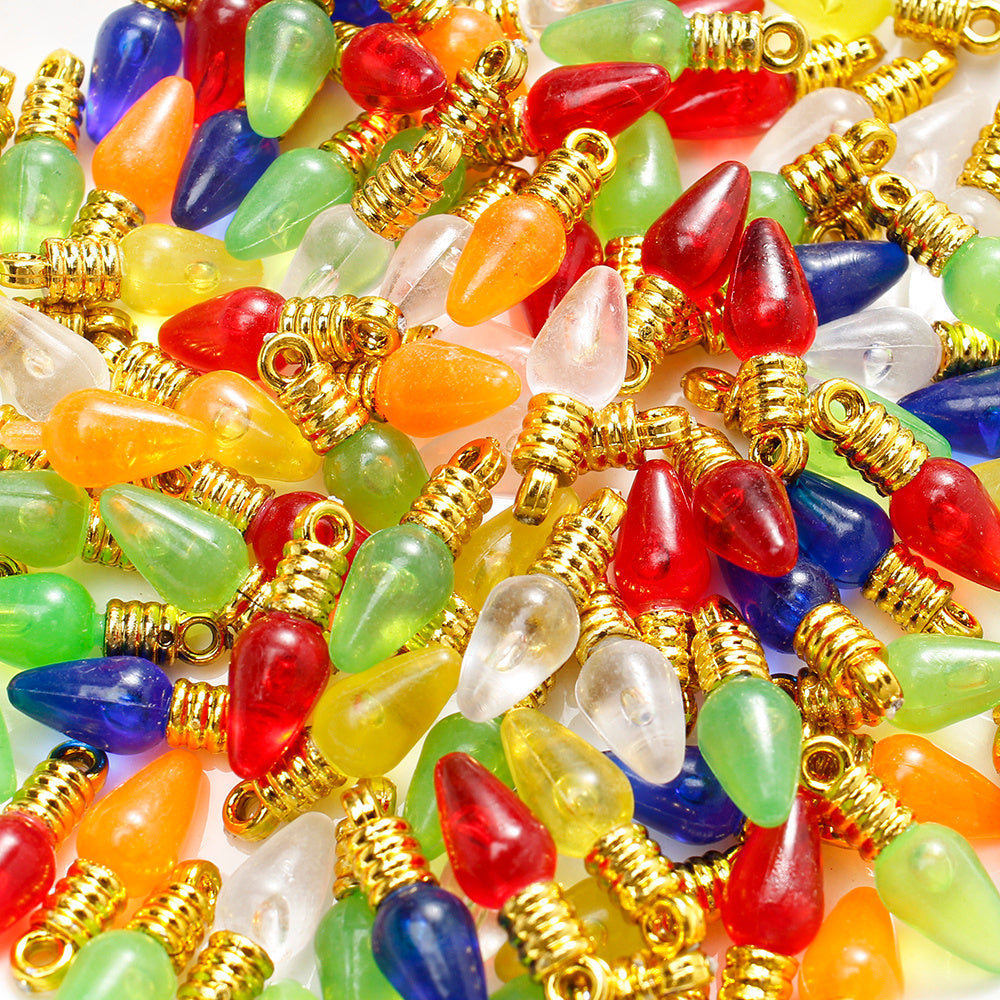 10PCS 6–28mm Light Bulb Shape Resin Pendant Set