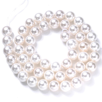 1 Strand 6mm Beige Shell Spacer Beads